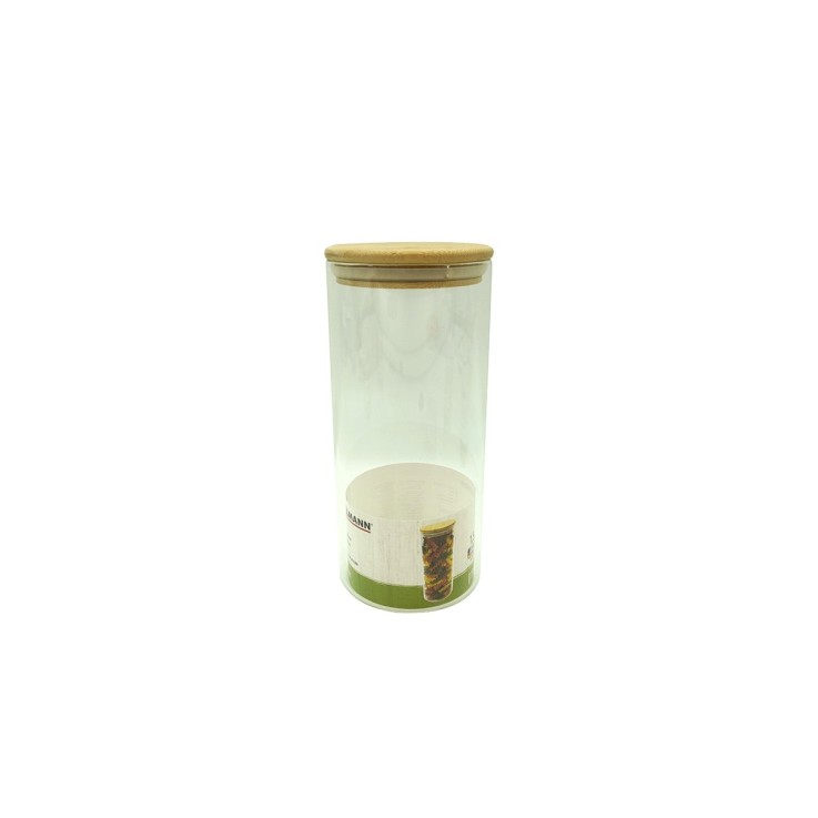 Boîte de conservation en verre 1,5L avec couvercle en Bambou Fackelmann Nature