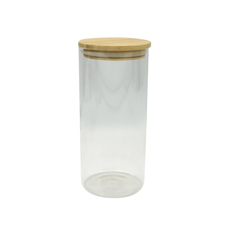 Boite de conservation en verre 2 litres avec couvercle en Bambou Fackelmann Nature