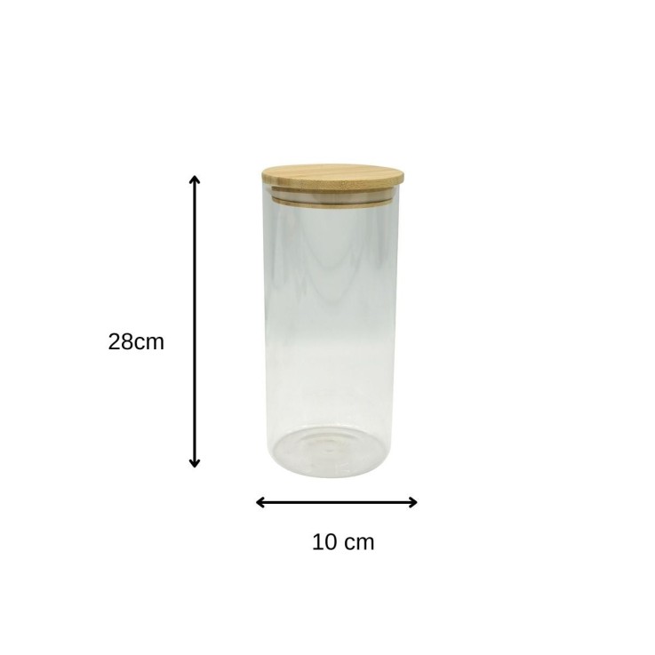 Boite de conservation en verre 2 litres avec couvercle en Bambou Fackelmann Nature