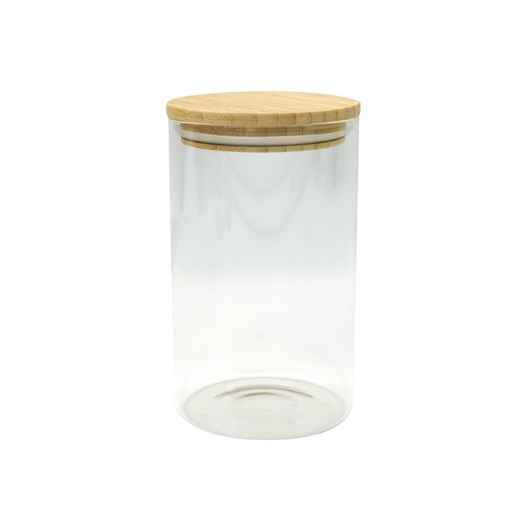 Boîte de conservation en verre 1,15L avec couvercle en Bambou Fackelmann Nature