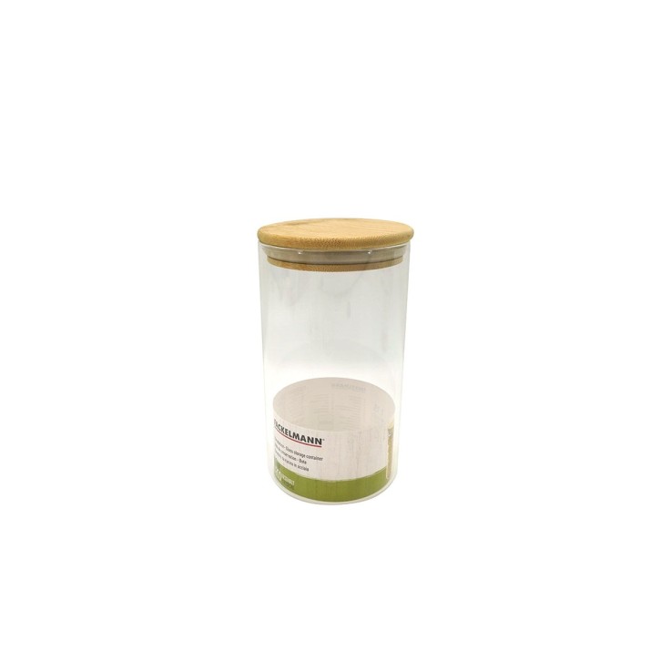 Boîte de conservation en verre 1,15L avec couvercle en Bambou Fackelmann Nature