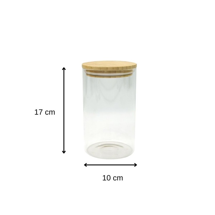 Lot de 2 boîtes de conservation alimentaire hermétique en verre 1,15L avec 2 ustensiles de cuisine Fackelmann Nature Divers