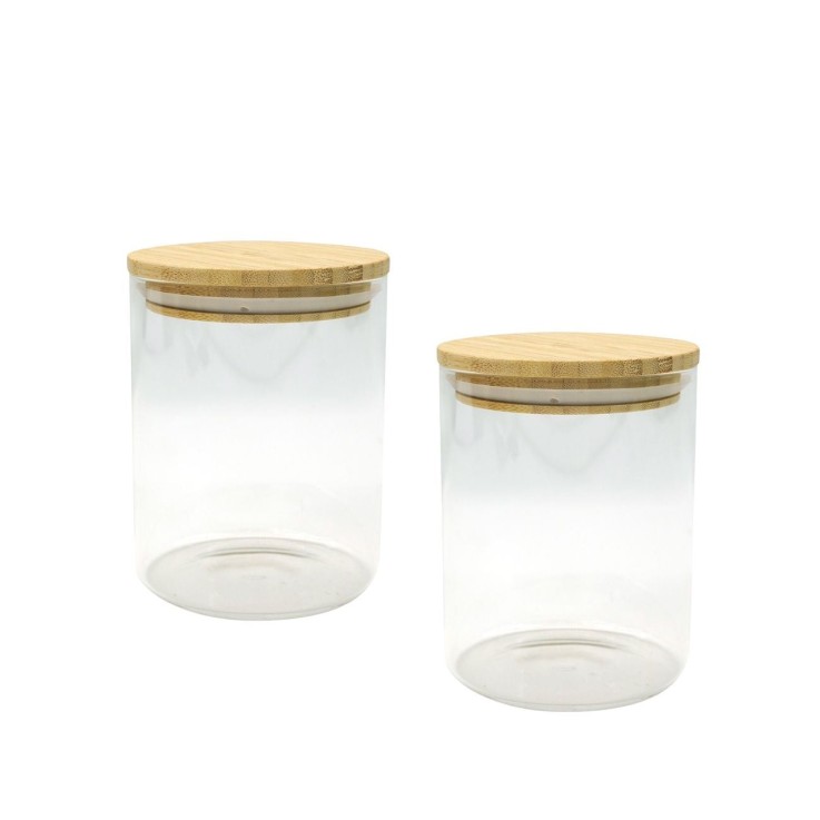 Lot de 2 boîtes en verre avec couvercle hermétique Fackelmann Nature Divers