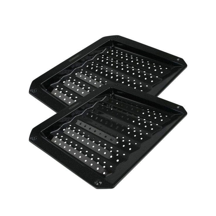 Lot de 2 plaques pâtisserie et cuisson 33/38 cm en acier émaillé FM Professional Barbecue