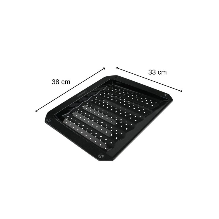 Lot de 2 plaques pâtisserie et cuisson 33/38 cm en acier émaillé FM Professional Barbecue