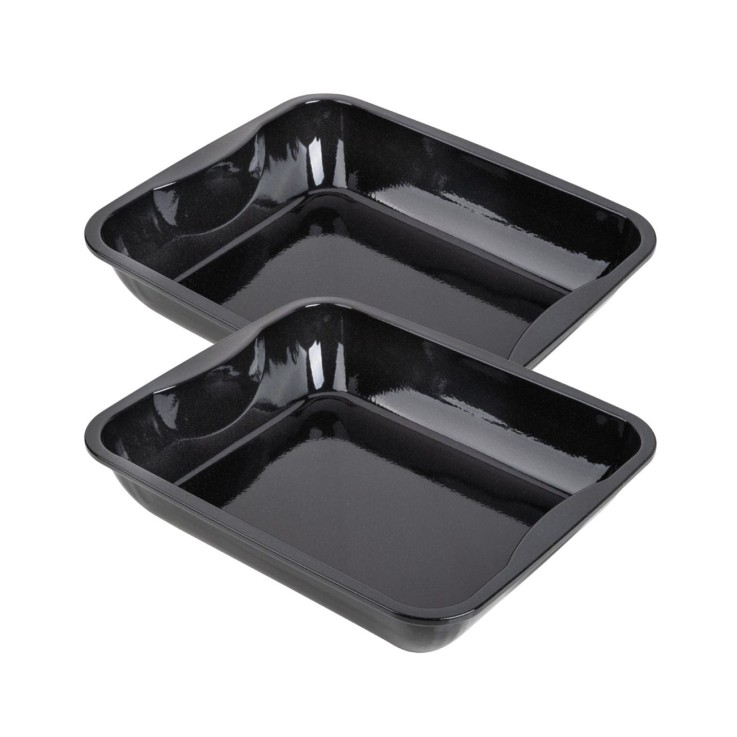 Lot de 2 plats four 40/34/8 cm en acier émaillé avec 2 ustensiles Zenker Special cooking