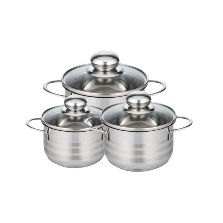 Lot de 3 faitouts 12, 14 et 16 cm en acier inoxydable sans PFAS Elo Brillant