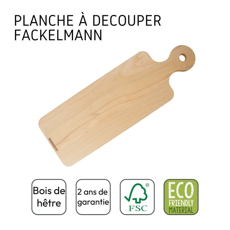 Planche à découper rectangulaire 45 x 15 cm Fackelmann Nature