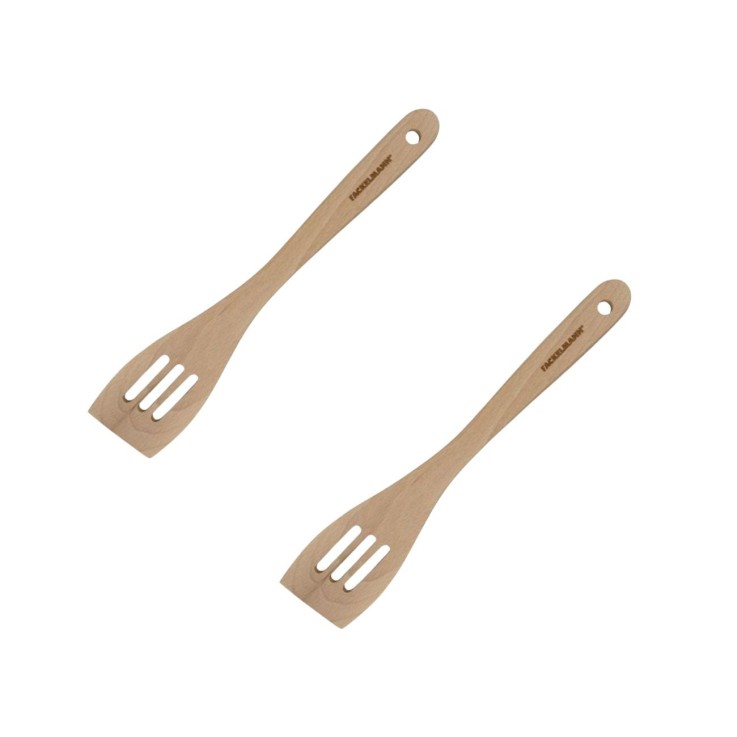 Set de 2 ustensiles de cuisine spatule en bois Fackelmann Nature