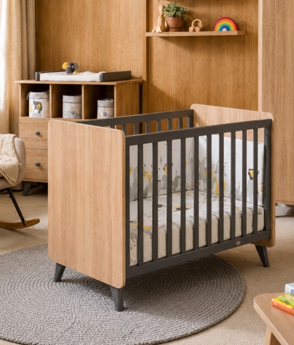 Lit bébé 60x120 décor bois...