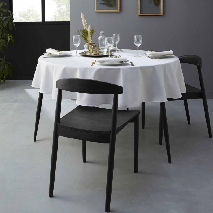 Nappe ronde unie en coton, traitée Teflon, CAMBRAI