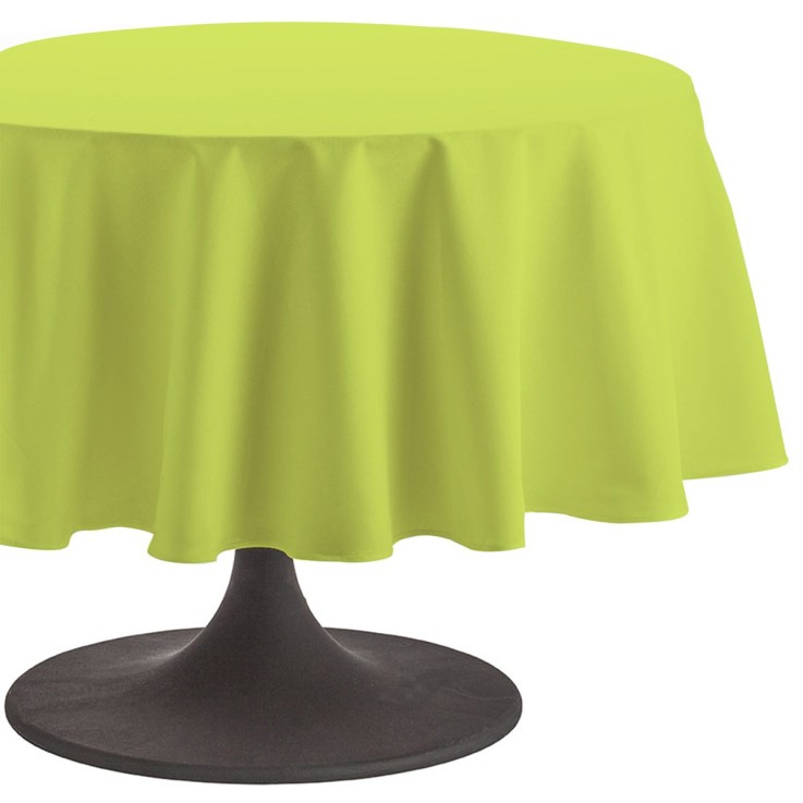 Nappe ronde unie en coton, traitée Teflon, CAMBRAI