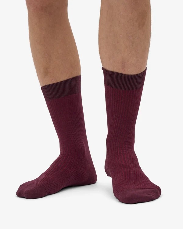 Chaussettes Classic Oxblood Red Coton Bio