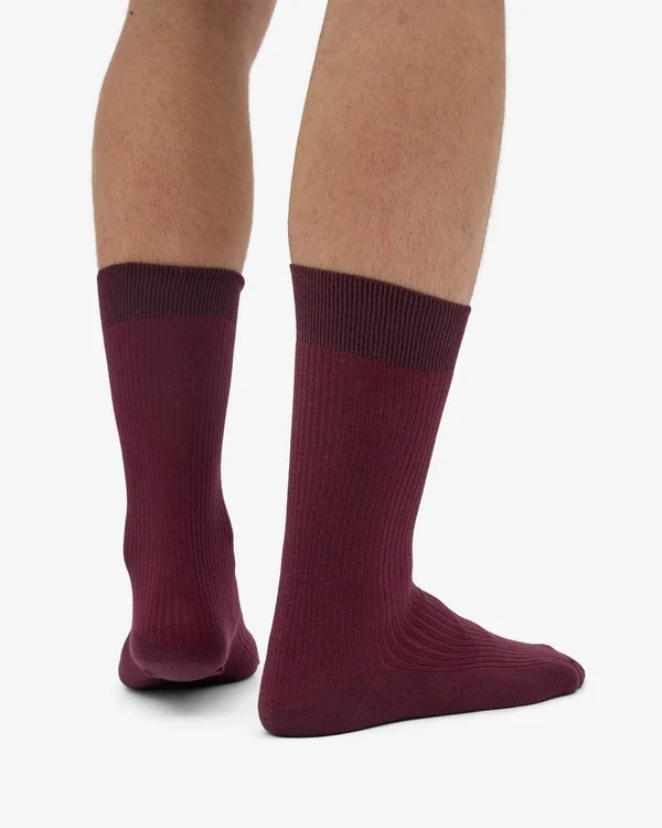 Chaussettes Classic Oxblood Red Coton Bio