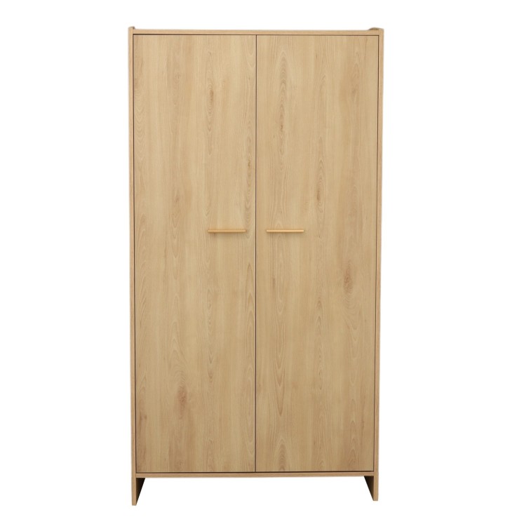 Armoire 2 portes décor bois hêtre 91 x 176 x 57 cm