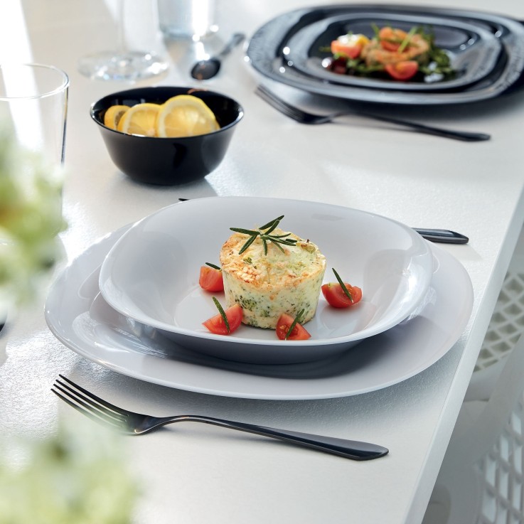6 assiettes grises 29.1x27 cm -CARINE