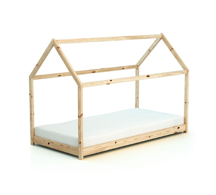 Lit Cabane enfant en bois 70 x 140 cm