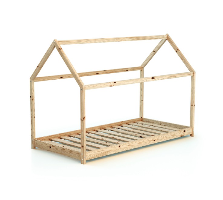 Lit Cabane enfant en bois 70 x 140 cm