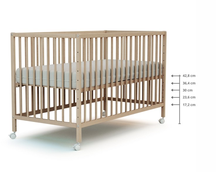Lit bébé cododo en bois LIO 60x120cm