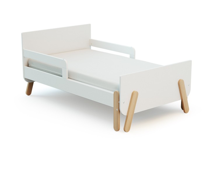 Lit enfant extensible en bois 80x140-165-190 PIRATE - Blanc