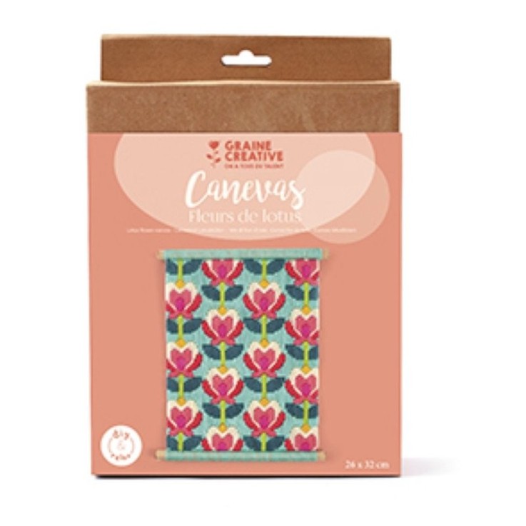 Graine Créative - Kit Canevas Fleurs de Lotus