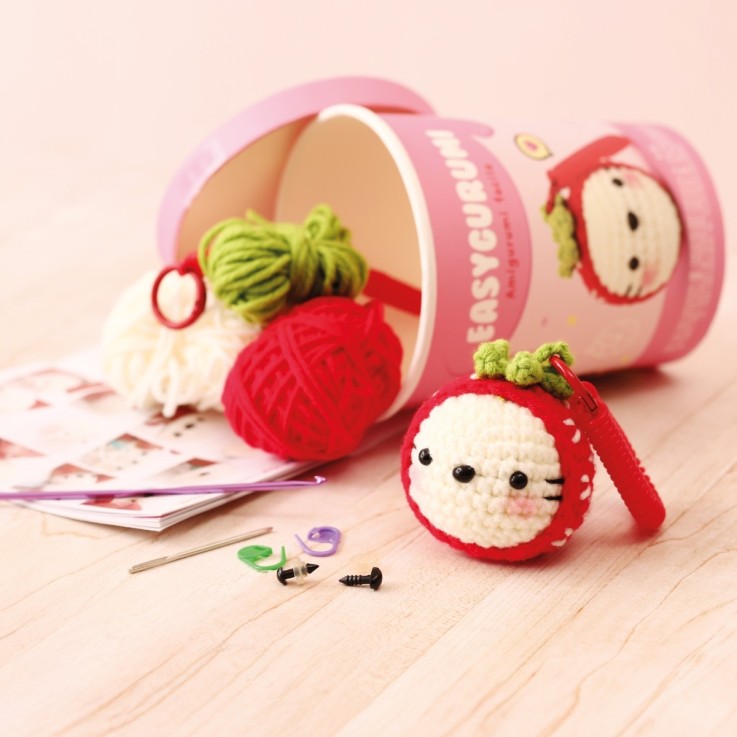 Kit EasyGurumi porte clés – Amigurumi facile "Fraise"