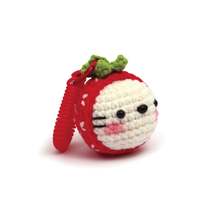 Kit EasyGurumi porte clés – Amigurumi facile "Fraise"