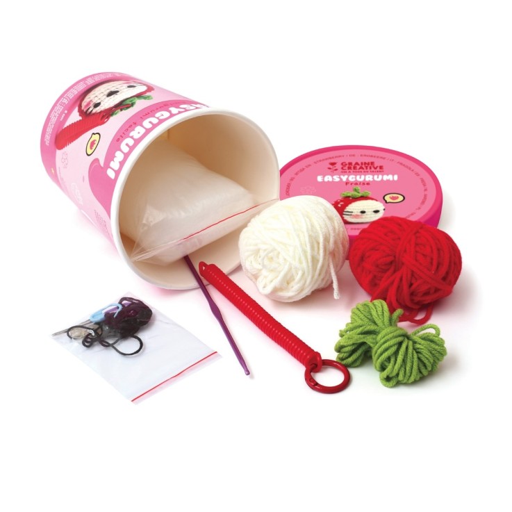 Kit EasyGurumi porte clés – Amigurumi facile "Fraise"