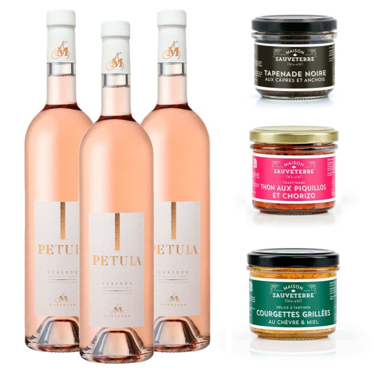Offre spéciale Les saveurs du Sud – 3 vins rosés 3 tartinables