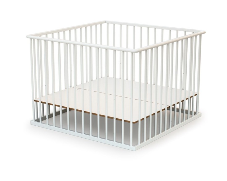Parc bébé en bois Hêtre Brut 100 x 100 cm CUBO
