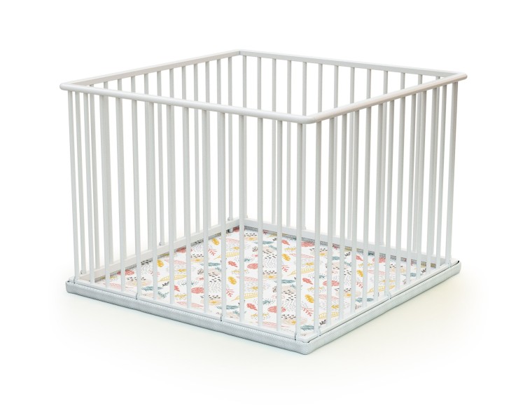 Parc bébé en bois Hêtre Brut 100 x 100 cm CUBO