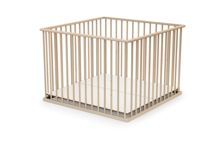 Parc bébé en bois Hêtre Brut 100 x 100 cm CUBO