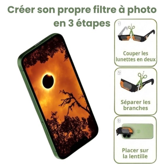 Lunettes pour éclipses solaires - Lot de 3