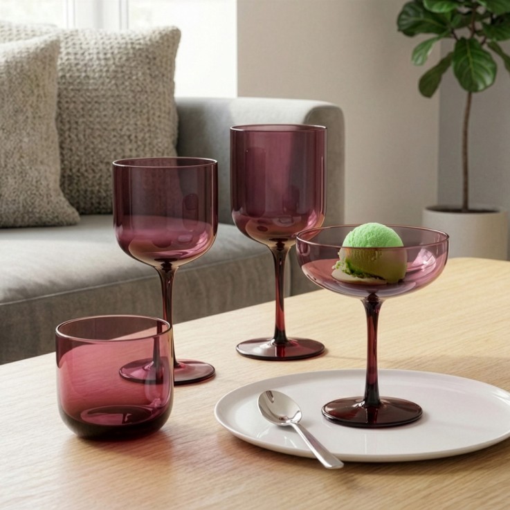 Lot de 4 verres à pied 26 cl - Eyden Rose