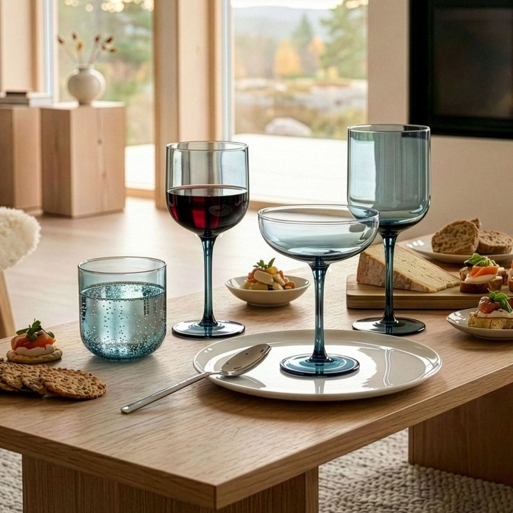 Lot de 4 verres à pied 35 cl - Eyden Bleu