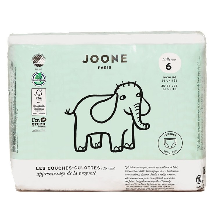 Couches-culottes Brigitte - Taille 6 (16 à 30 kg) – 26 couches - Matières d’origine naturelle