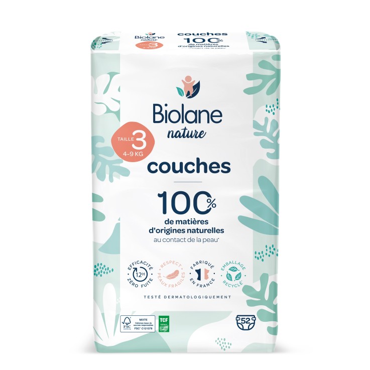 Couches taille 3 Biolane - 52 couches - 4 à 9 kg