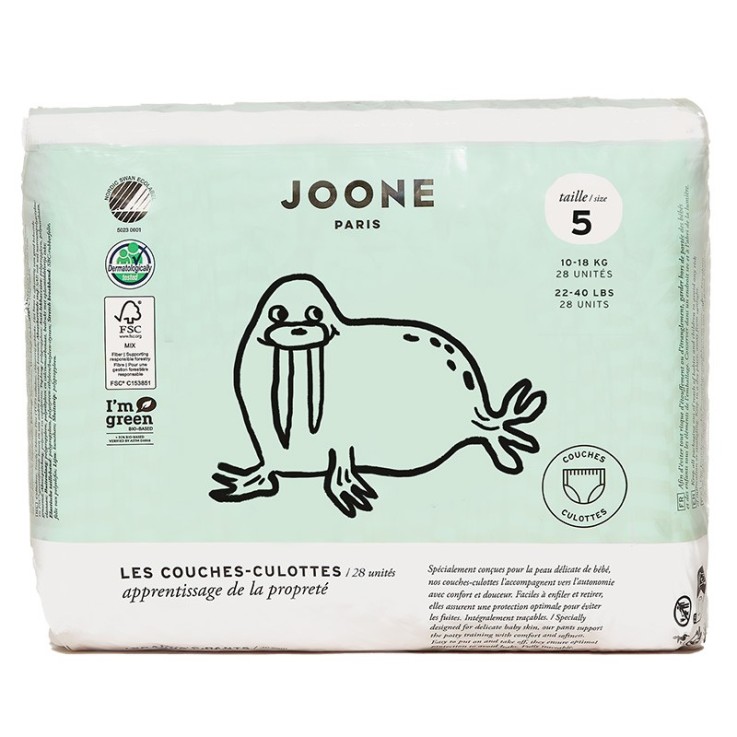 Couches-culottes Malo - Taille 5 (12 à 18 kg) – 28 couches - Matières d’origine naturelle