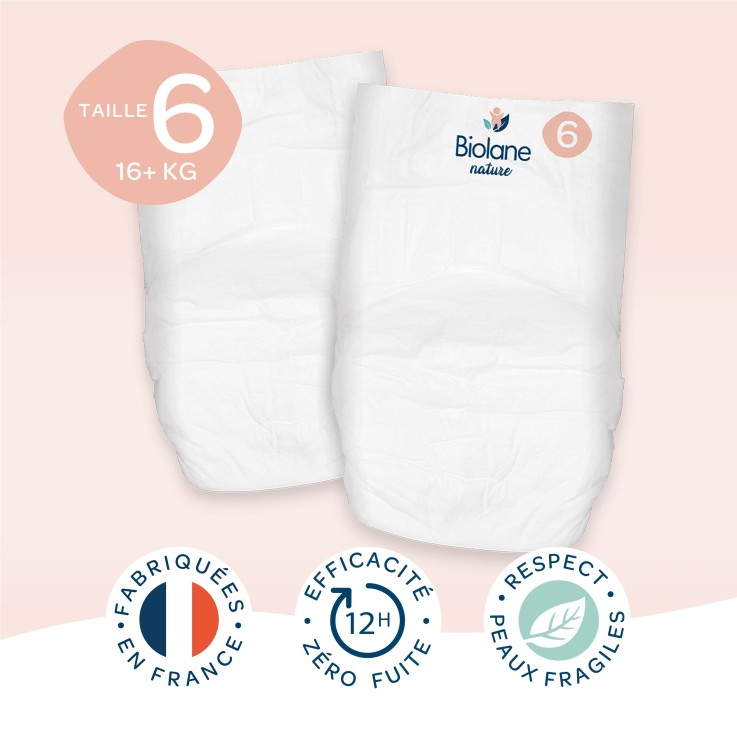 Pack couches-culottes taille 6 Biolane - 108 couches - dès 16 kg