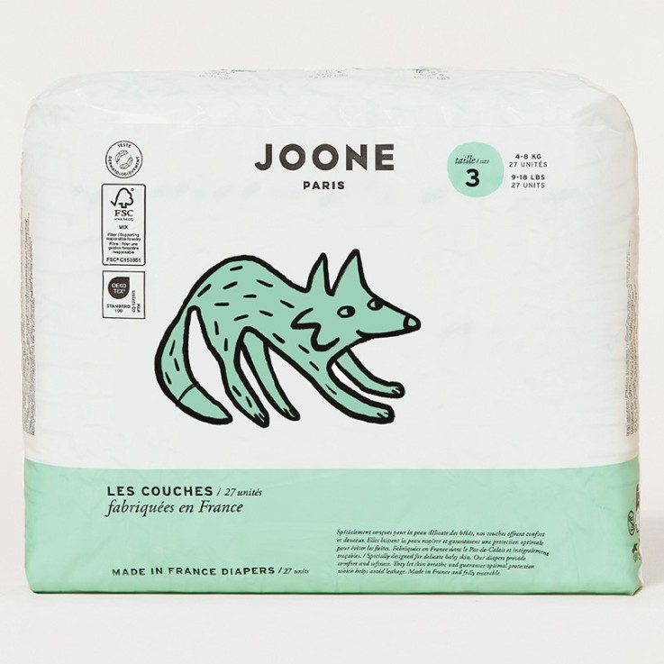 Couches Iconiques Malo - Taille 3 (4 à 8 kg) – 27 couches - Matières d’origine naturelle