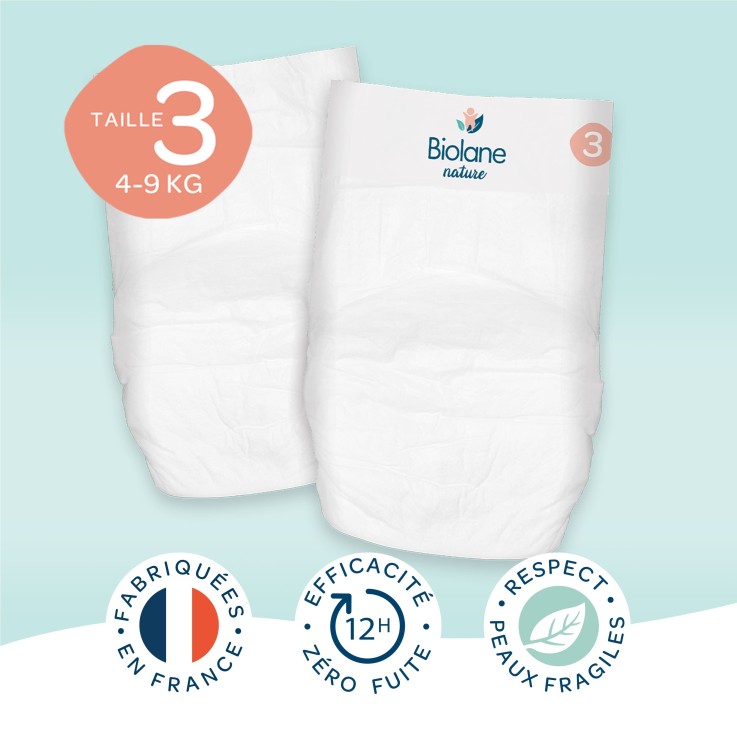 Pack 1 mois - couches taille 3 Biolane - 156 couches - 4 à 9 kg