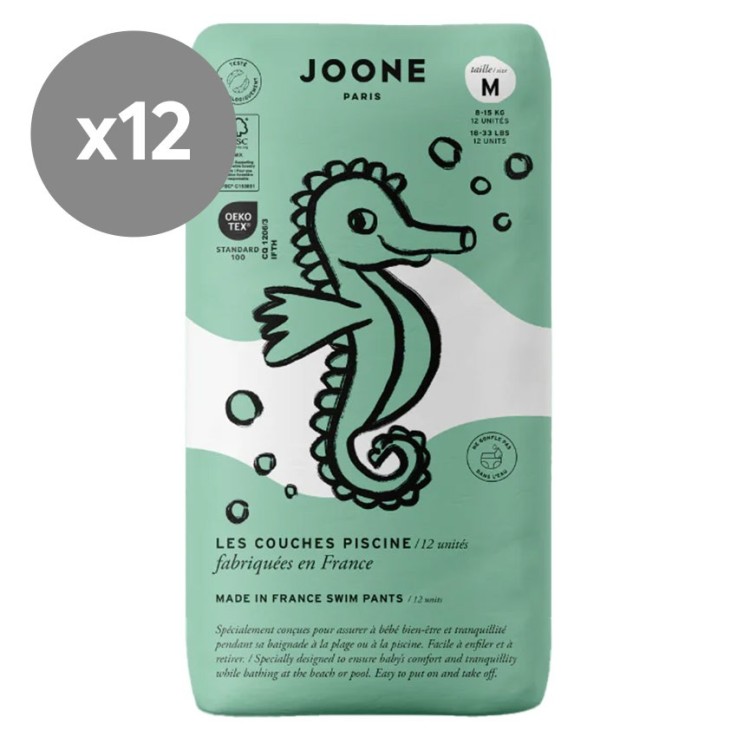 Couches Piscine - Taille M (8 à 15kg) – 12 couches - Matières d’origine naturelle
