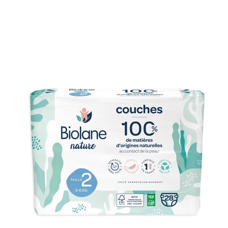 Couches taille 2 Biolane - 28 couches - 3 à 6 kg