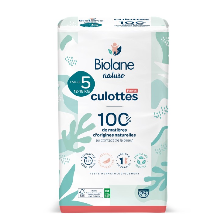 Couches-culottes taille 5 Biolane - 40 couches - 12 à 18 kg