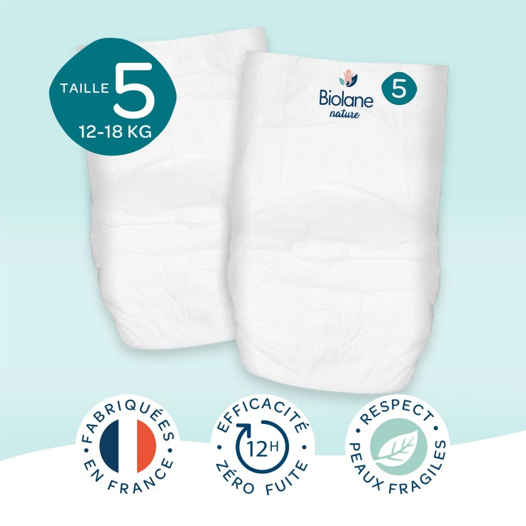 Couches-culottes taille 5 Biolane - 40 couches - 12 à 18 kg