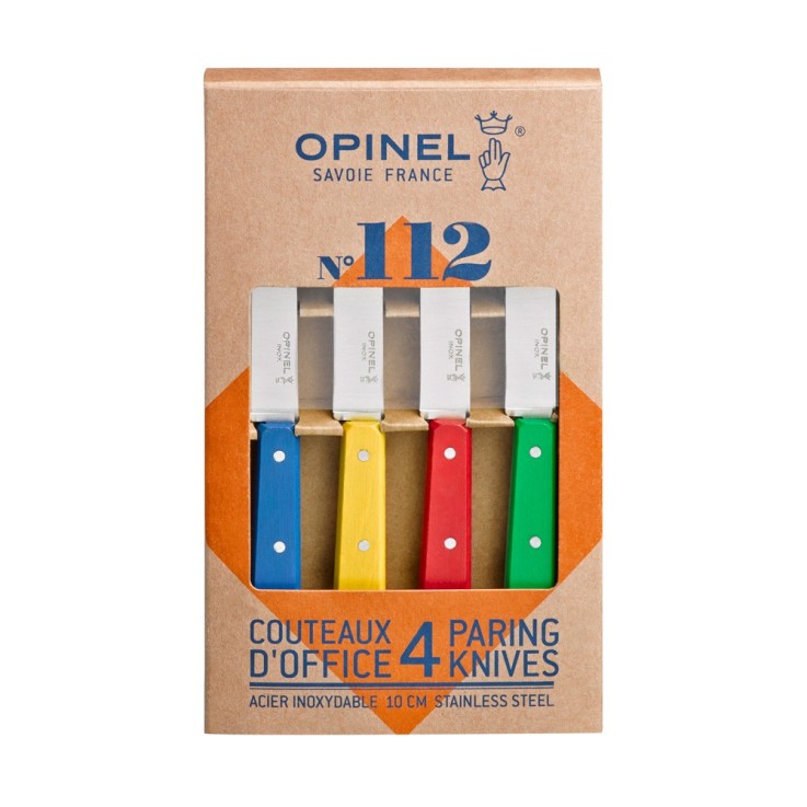Coffret 4 couteaux d'office Opinel n°112 lame 9,5 cm