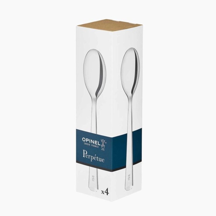 Boite de 4 cuillères Perpétue en acier inoxydable (inox)