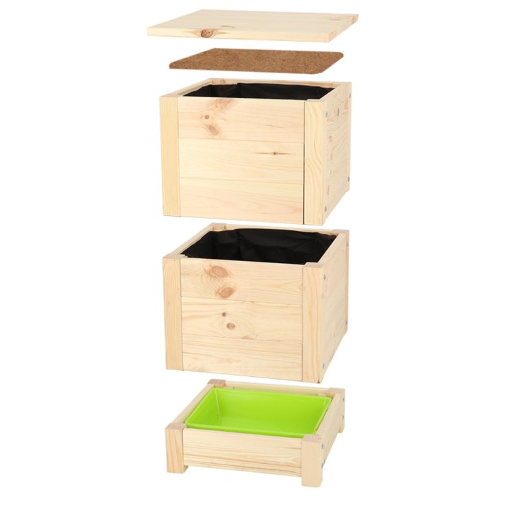 Lombricomposteur en bois naturel