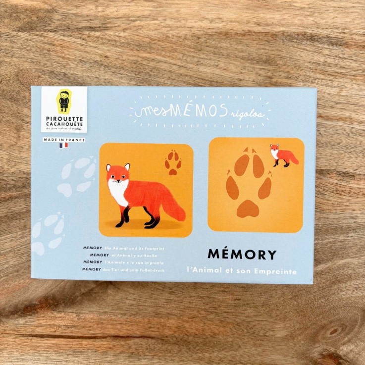 Mémo rigolo l'animal et son empreinte