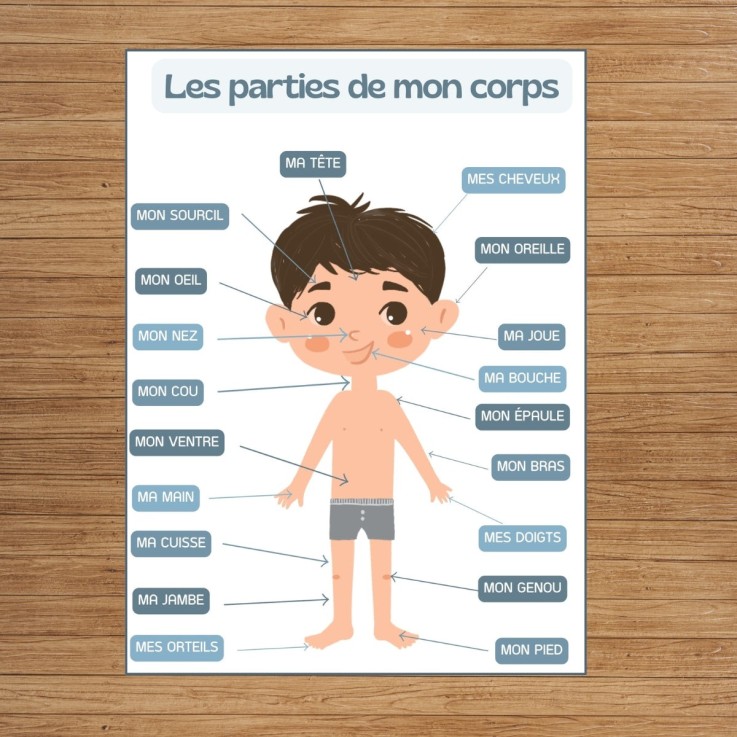 J'apprends les différentes parties de mon corps – Garçon